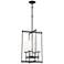 First Avenue 15 1/2" Wide Black and White Glass 4-Light Pendant Light