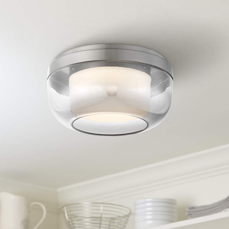 First Encounter 10&quot; Wide Brushed Nickel LED Ceiling Light