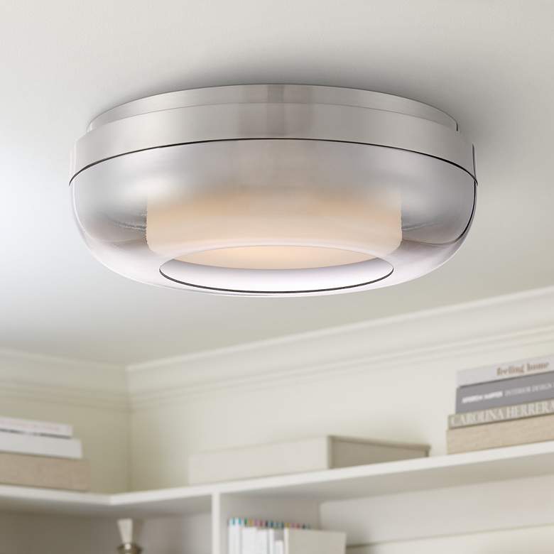 Image 1 First Encounter 15 inch Wide Brushed Nickel LED Ceiling Light