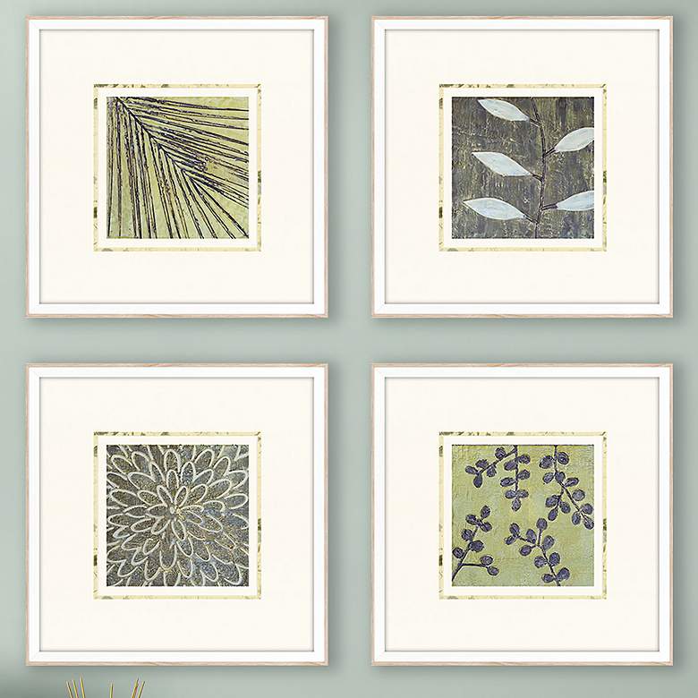 Image 2 First Rain 21 inch Square 4-Piece Giclee Framed Wall Art Set