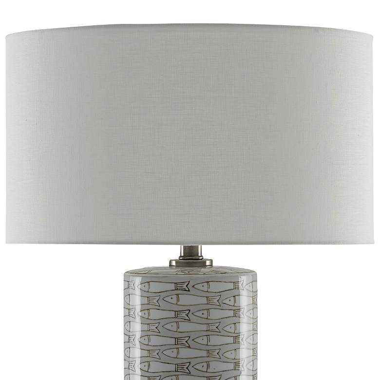 Image 3 Fisch Gray and White Fish Pattern Porcelain Table Lamp more views