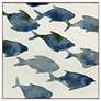 Thumbnail1 of Fish Friends II 38" Square Giclee Framed Canvas Wall Art