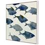Fish Friends II 38" Square Giclee Framed Canvas Wall Art