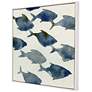 Thumbnail3 of Fish Friends II 38" Square Giclee Framed Canvas Wall Art more views