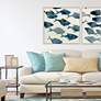 Thumbnail4 of Fish Friends II 38" Square Giclee Framed Canvas Wall Art more views