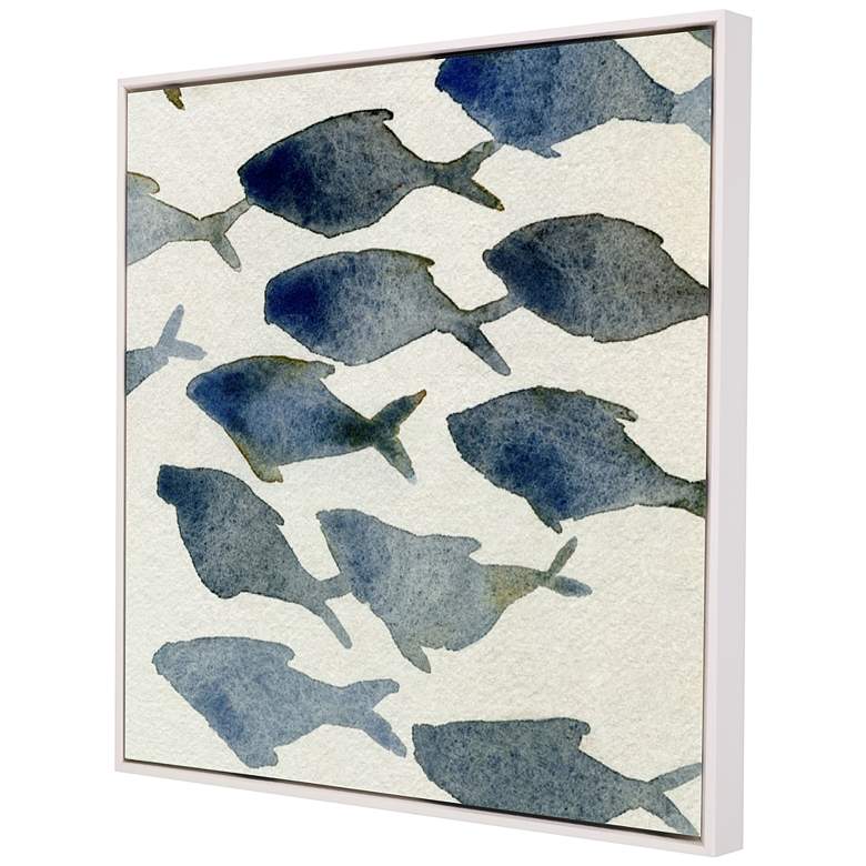 Image 3 Fish Friends III 38" Square Giclee Framed Canvas Wall Art more views