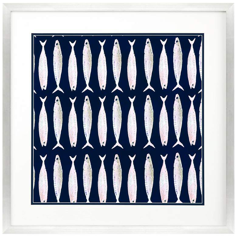 Image 1 Fish Pattern I 39" Square Giclee Framed Wall Art