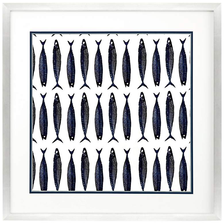 Image 3 Fish Pattern II 39" Square Giclee Framed Wall Art