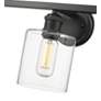4_Fisher 25 1/8" Wide Matte Black 3-Light Bath Light with Clear Glass more views
