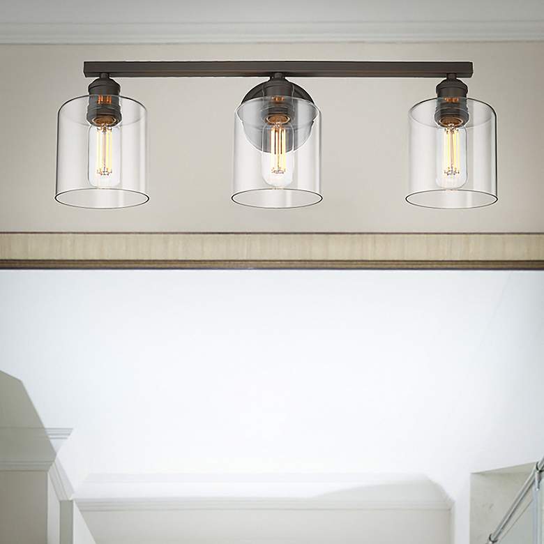Image 1 Fisher 25 1/4" Wide Rubbed Bronze 3-Light Bath Light
