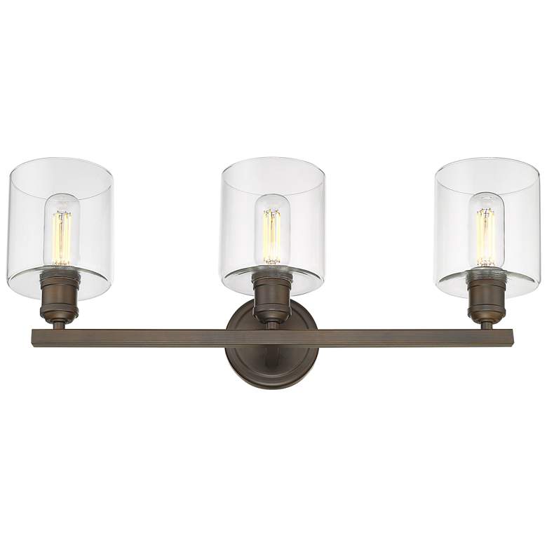 Image 6 Fisher 25 1/4 inch Wide Rubbed Bronze 3-Light Bath Light more views