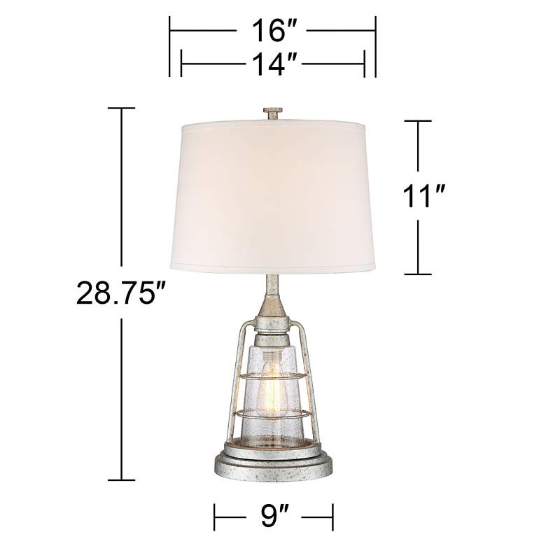 Fisher Galvanized Metal 28 3/4 inch High Nightlight Table Lamp more views