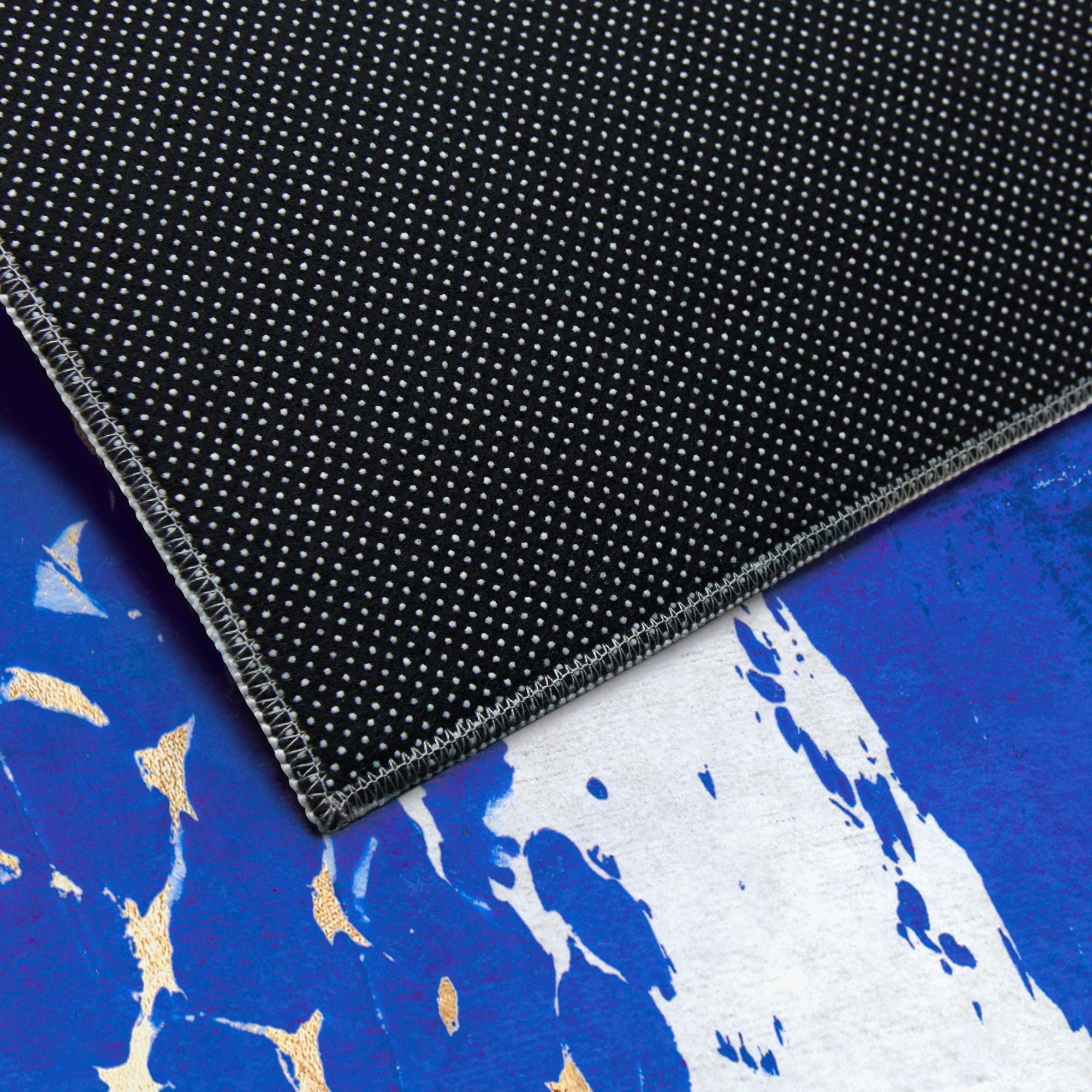 Image 4 Fisherman's Wharf I Washable Blue Art Area Rug size 8'x10' more views