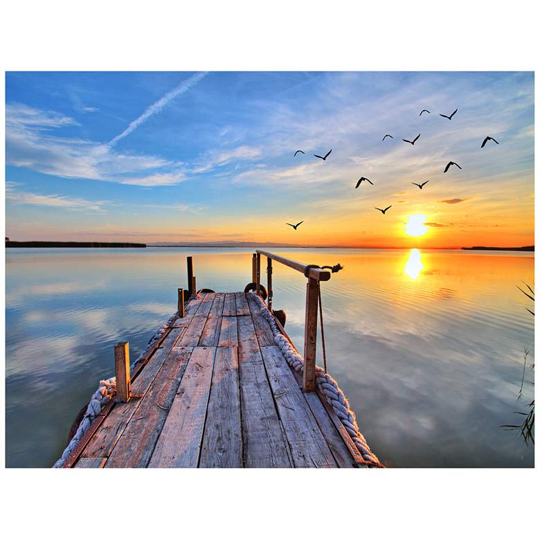 Image 1 Fishing Dock 40" Wide All-Season Outdoor Canvas Wall Art