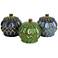 Fisk Multi-Color 4 1/4"H Ceramic Lidded Jars Set of 3