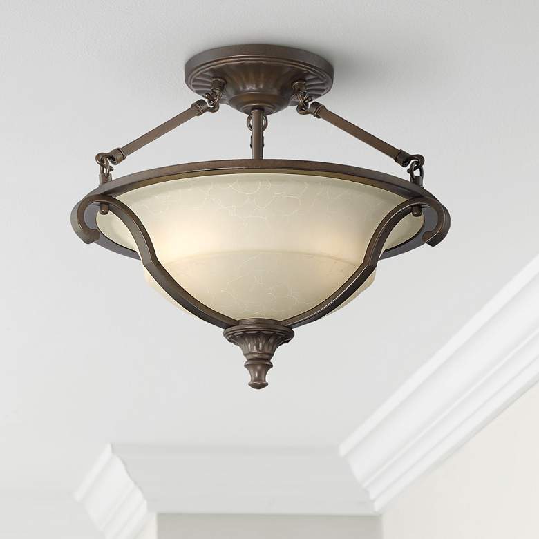 Image 1 Fitzgerald 16 3/4 inch Wide Heritage Bronze Ceiling Light