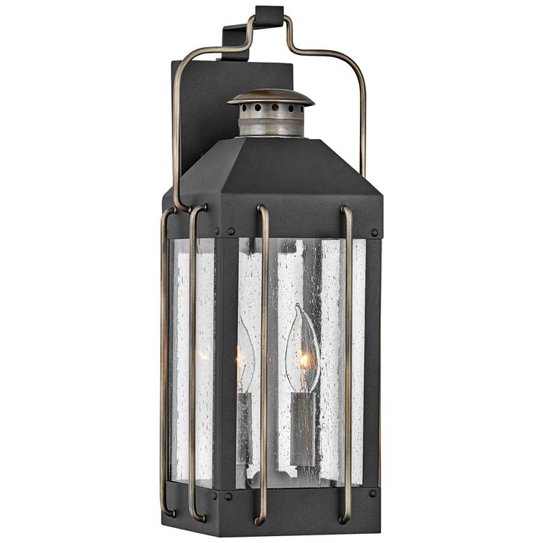Image 1 Fitzgerald 18 1/2" High Textured Black Outdoor Wall Light