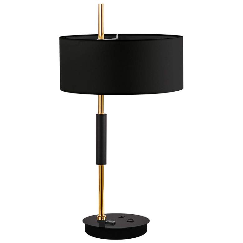 Image 1 Fitzgerald 26.5" High Matte Black & Aged Brass Table Lamp