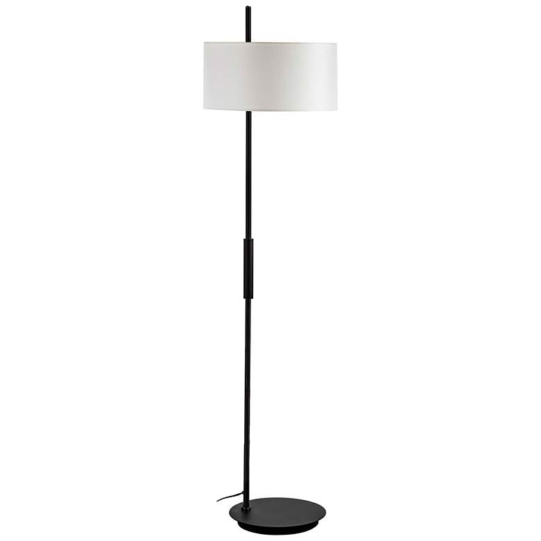 Image 2 Fitzgerald Matte Black Floor Lamp with White Shade