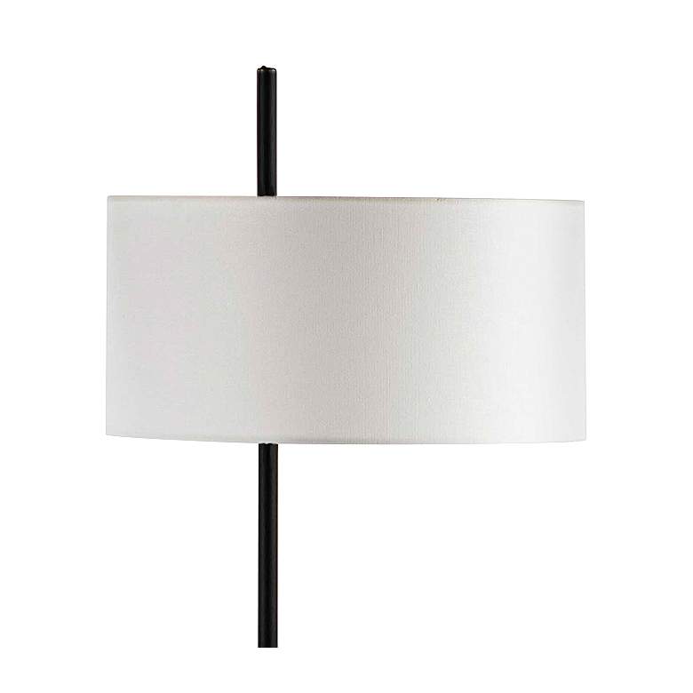 Image 3 Fitzgerald Matte Black Floor Lamp with White Shade more views