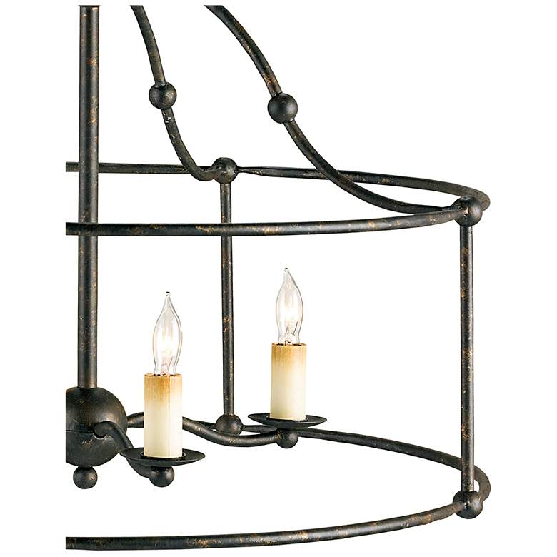 Image 2 Fitzjames 20"W Black Mayfair 4-Light Lantern Ceiling Light more views