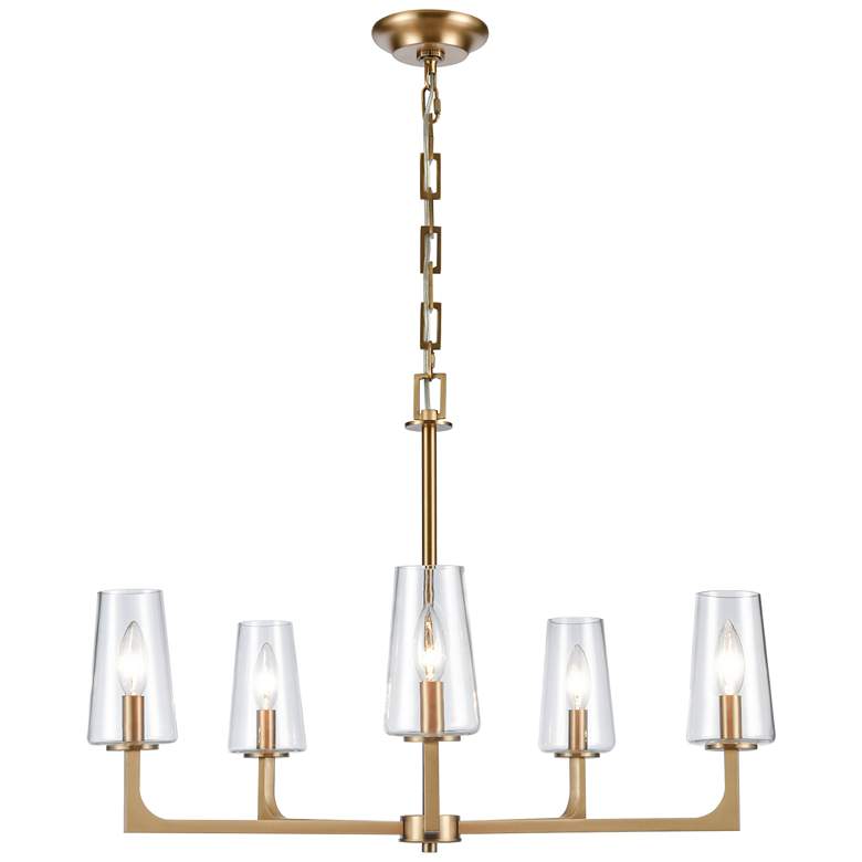 Image 1 Fitzroy 28" Wide 5-Light Chandelier - Lacquered Brass