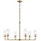 Fitzroy 34" Wide 6-Light Chandelier - Lacquered Brass