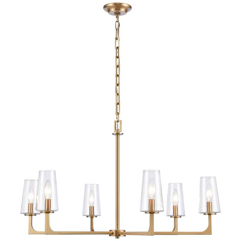 Image 1 Fitzroy 34" Wide 6-Light Chandelier - Lacquered Brass