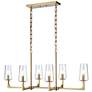 Fitzroy 36" Wide 6-Light Linear Chandelier - Lacquered Brass