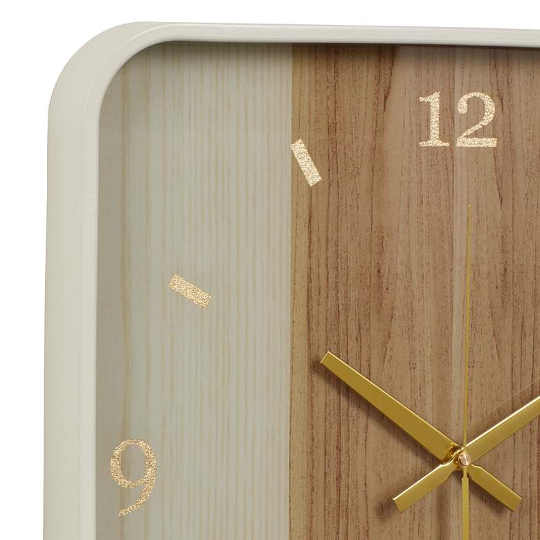 Fitzroy Painted Wood and White 17 1/4 inch Square Wall Clock more views