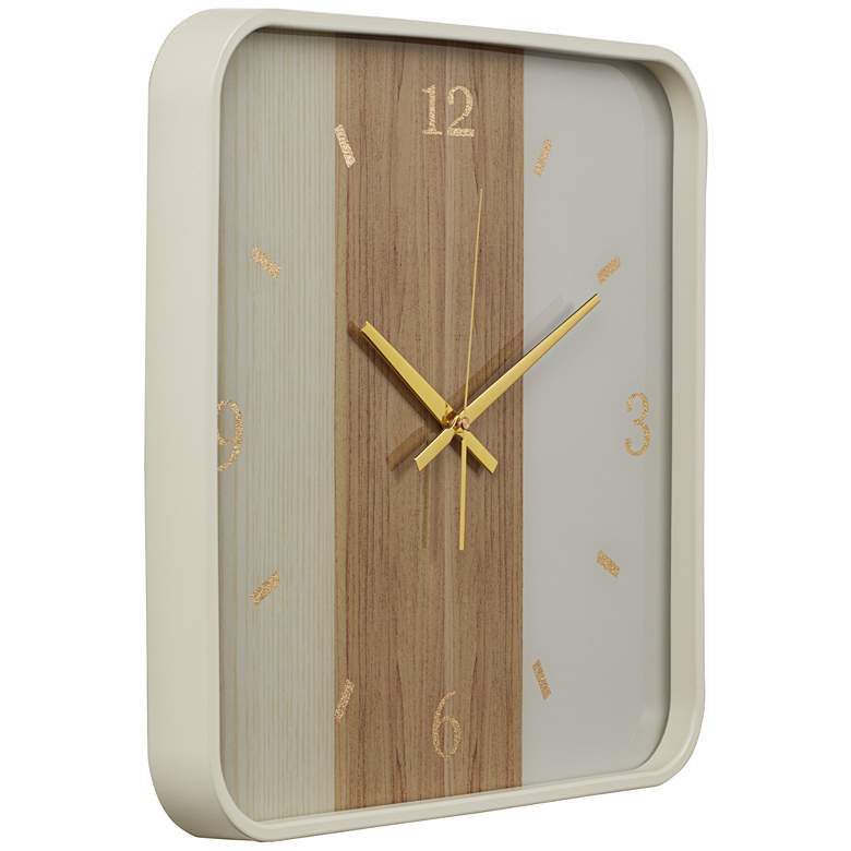 Image 4 Fitzroy Painted Wood and White 17 1/4 inch Square Wall Clock more views