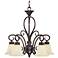 Five Light Scavo Glass Black with Gold Accents Chandelier