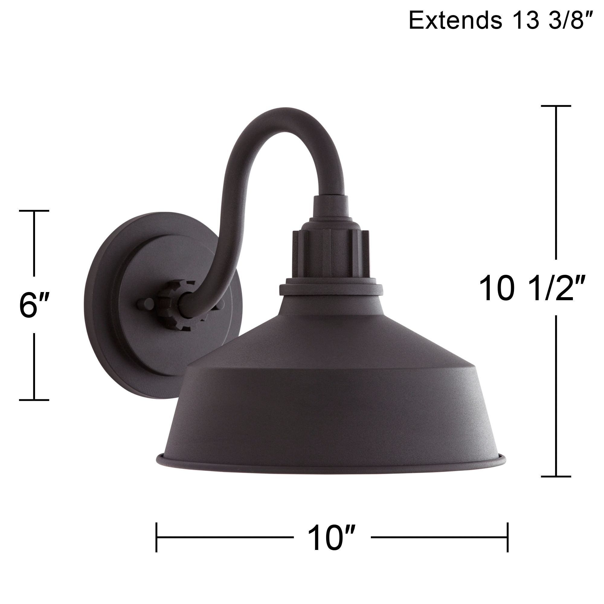 FIW Arnett 10" Wide Textured Black Outdoor Barn Wall Light
