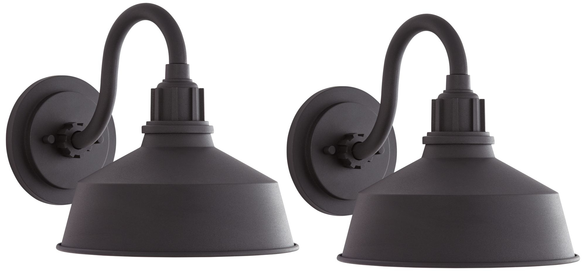 Image 2 FIW Arnett 10" Wide Textured Black Outdoor Lights Set of 2