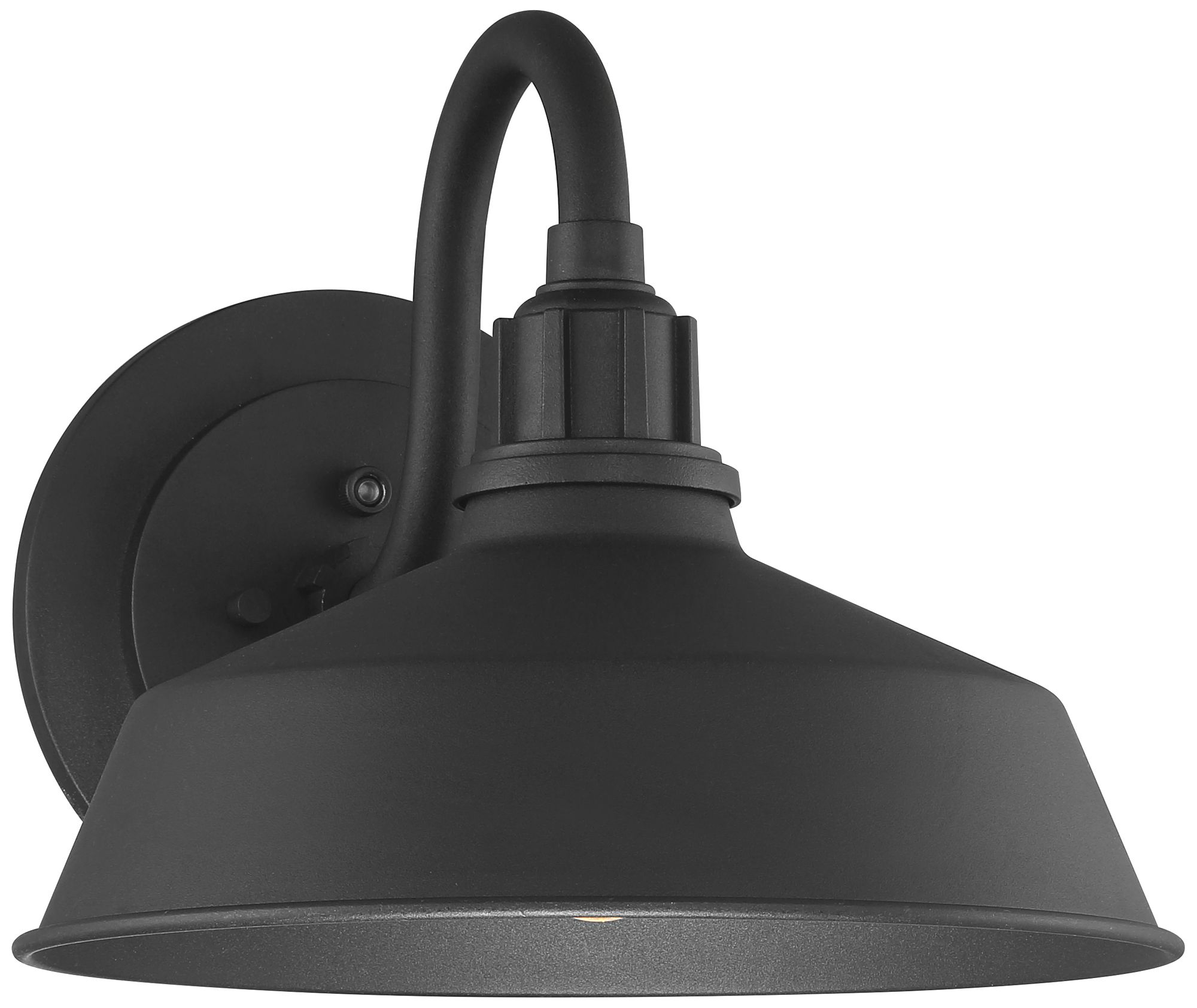 Image 2 FIW Arnett 12 1/2" Wide Textured Black Dusk to Dawn Barn Light