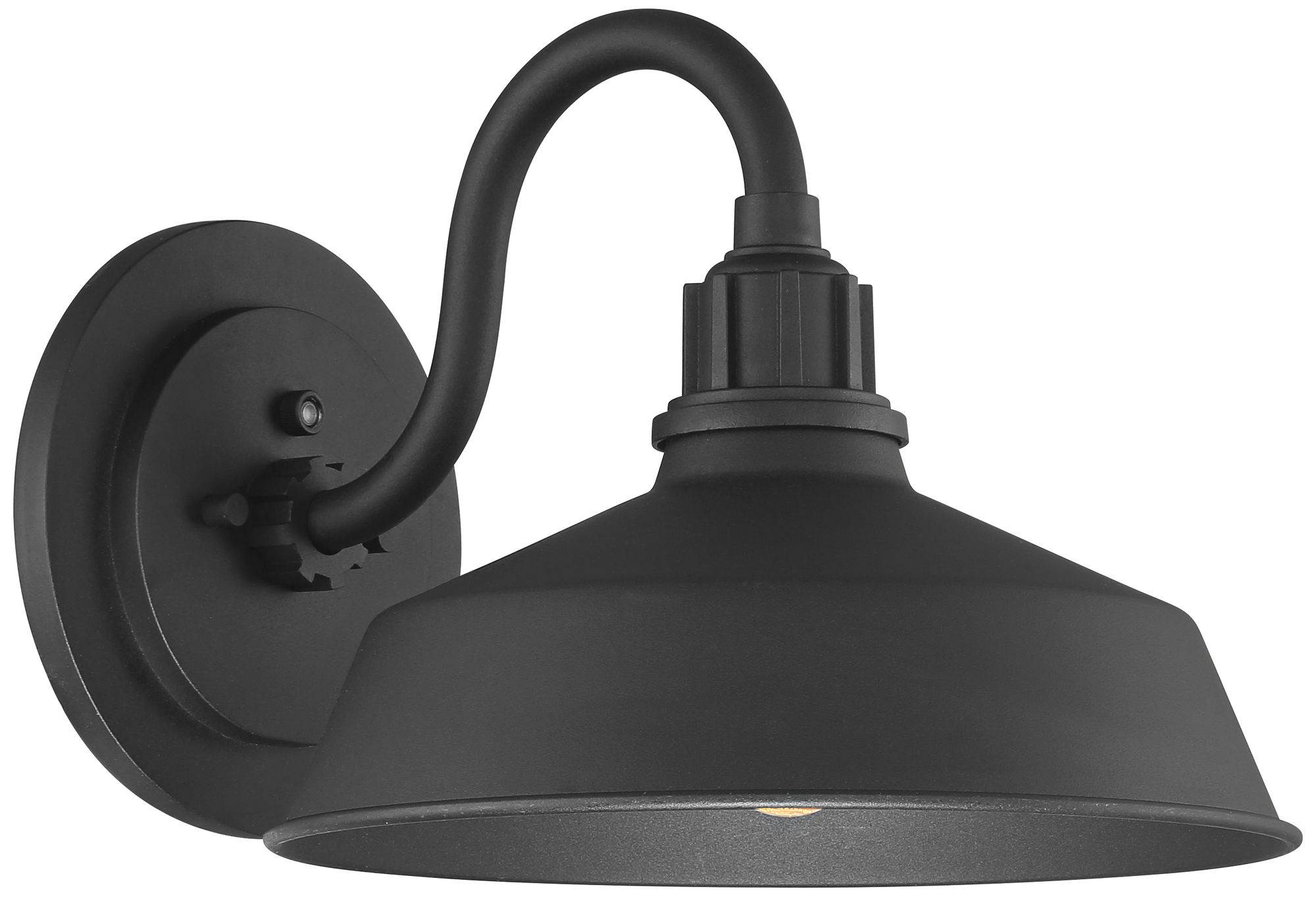 Image 5 FIW Arnett 12 1/2" Wide Textured Black Dusk to Dawn Barn Light more views