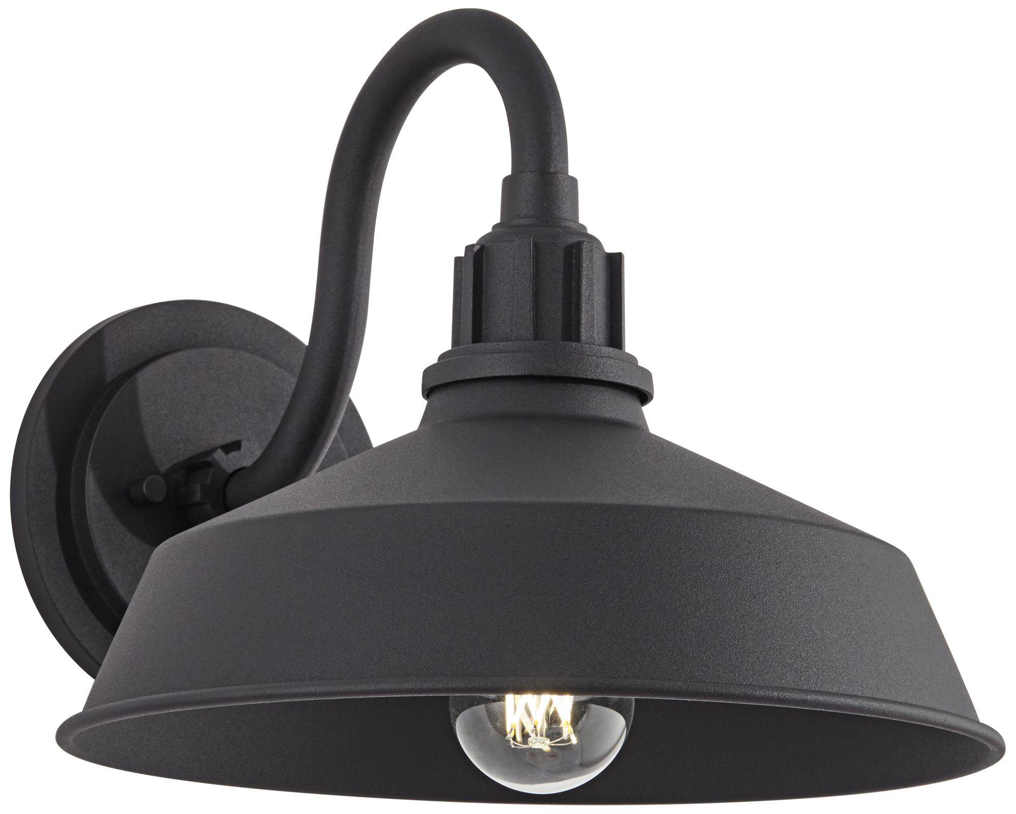 FIW Arnett 12 1/4" Wide Textured Black Outdoor Barn Wall Light
