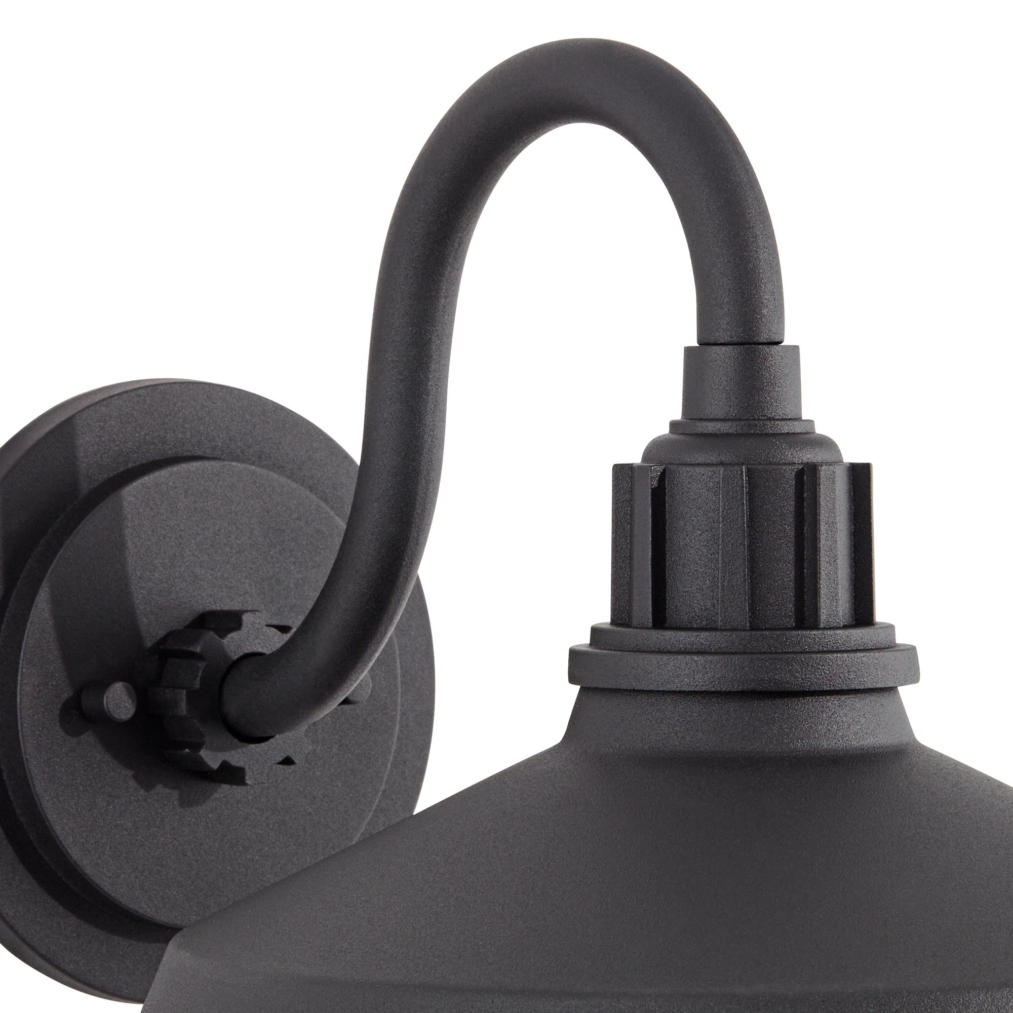 Image 4 FIW Arnett 12" Wide Textured Black Barn Light Wall Sconce more views