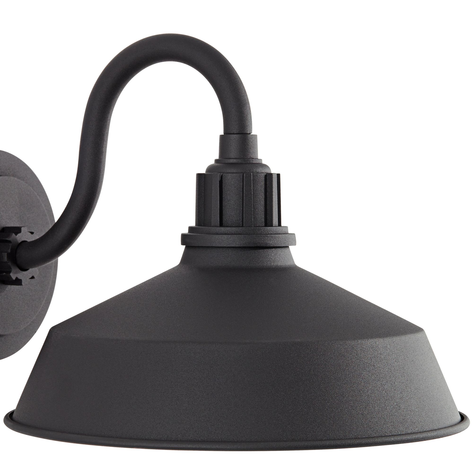 Image 5 FIW Arnett 12" Wide Textured Black Barn Light Wall Sconce more views