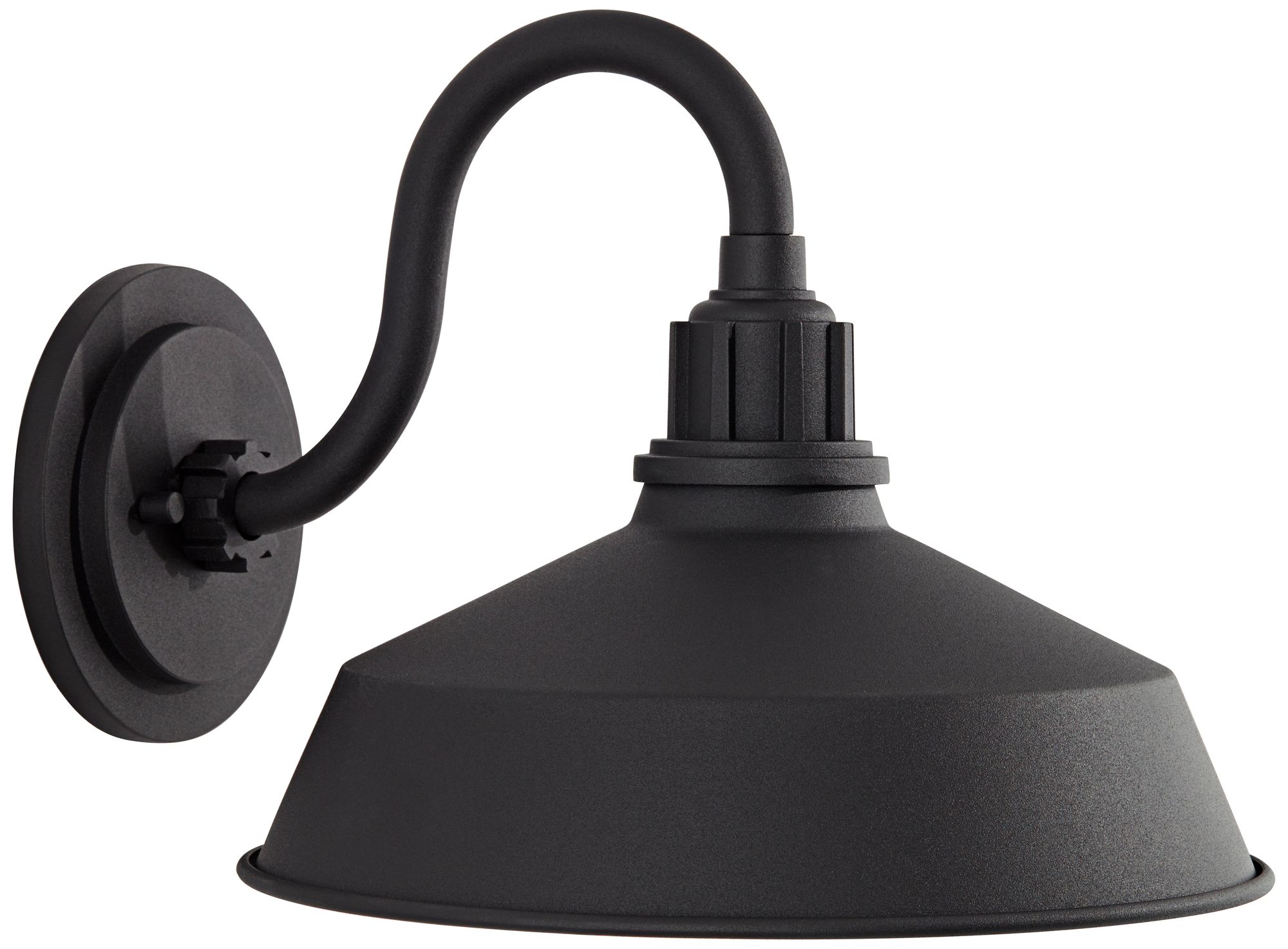 FIW Arnett 12" Wide Textured Black Barn Light Wall Sconce in scene