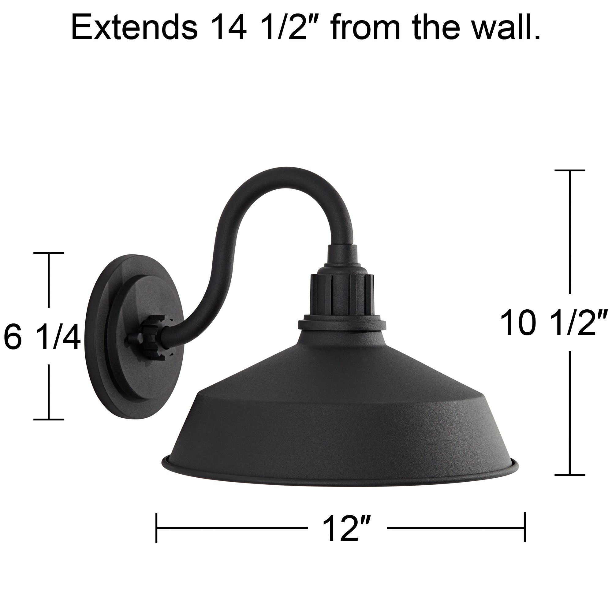 FIW Arnett 12" Wide Textured Black Barn Light Wall Sconce in scene