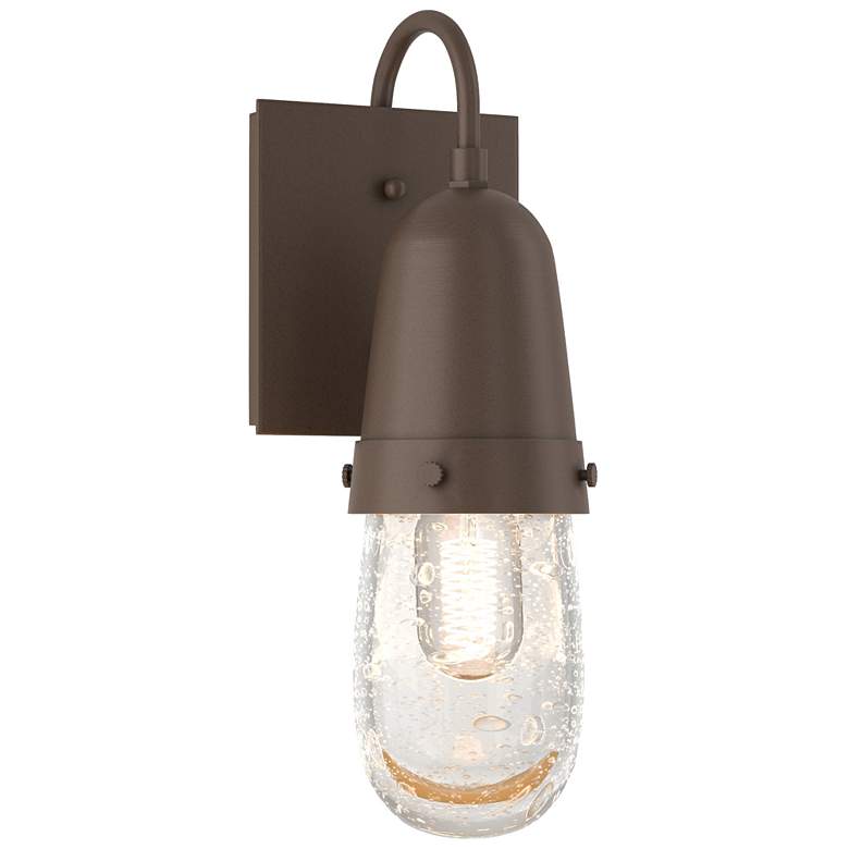 Image 1 Fizz 13.3" High Coastal Bronze Outdoor Sconce With Clear Bubble Glass 