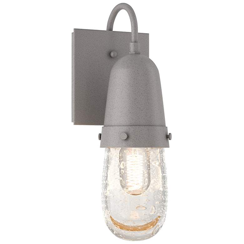 Image 1 Fizz 13.3 inchH Burnished Steel Outdoor Sconce w/ Clear Bubble Glass Shade