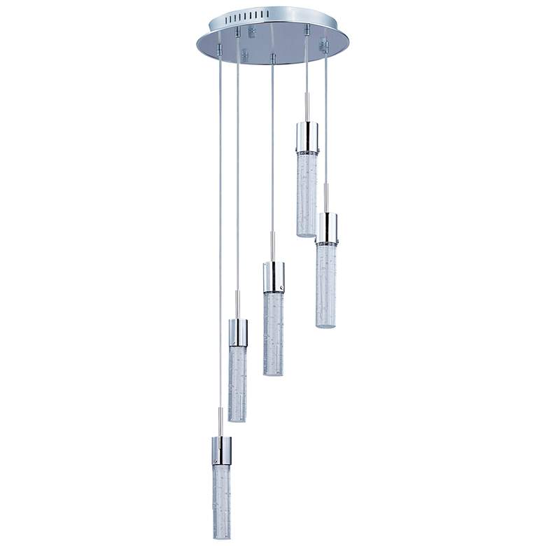 Image 1 Fizz IV 14"W Chrome and Bubble Glass Multi-Light LED Pendant