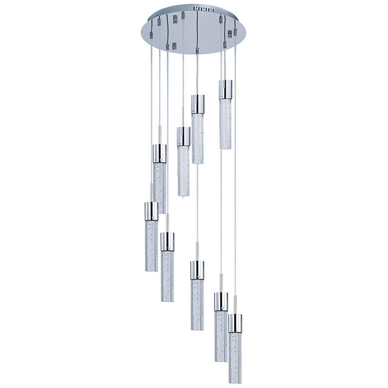Image 1 Fizz IV 16"W Chrome and Bubble Glass Multi-Light LED Pendant