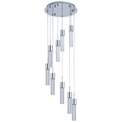 Fizz IV 16"W Chrome and Bubble Glass Multi-Light LED Pendant