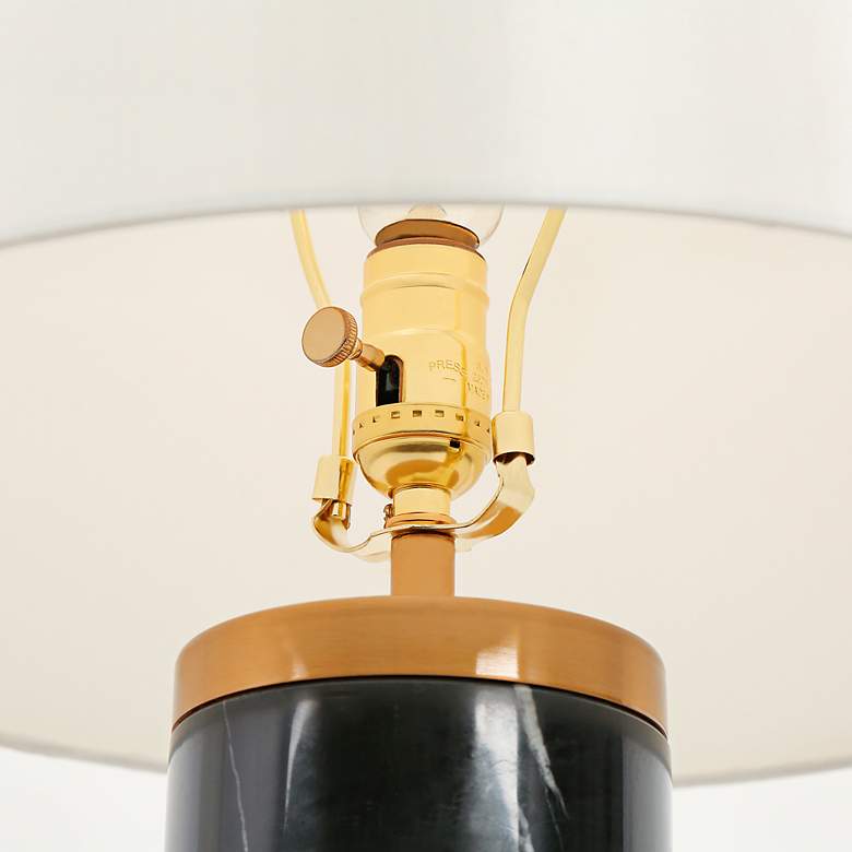Image 4 Flabellum 24 3/4" High Contemporary Polished Black Cylinder Table Lamp more views