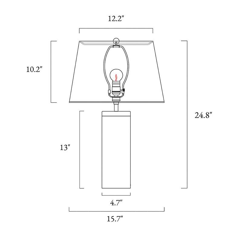 Image 6 Flabellum 24 3/4" High Contemporary Polished Black Cylinder Table Lamp more views