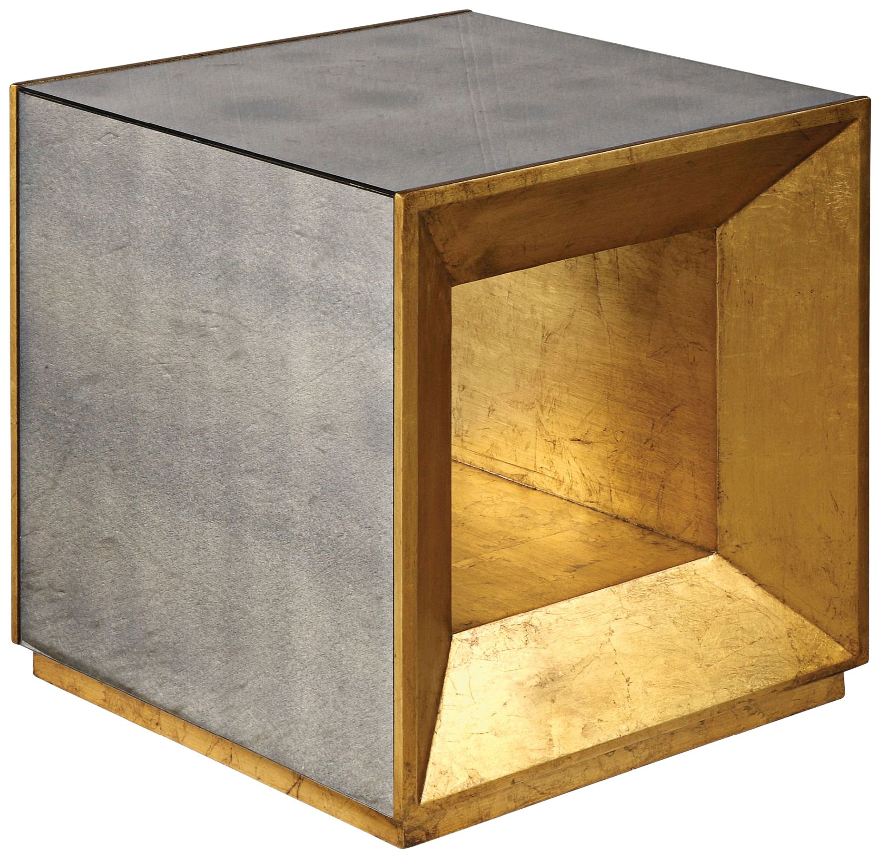 Charee mirrored cube on sale end table