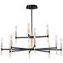 2_Flambeau 48" Wide Black and Brass 12-Light LED Chandelier